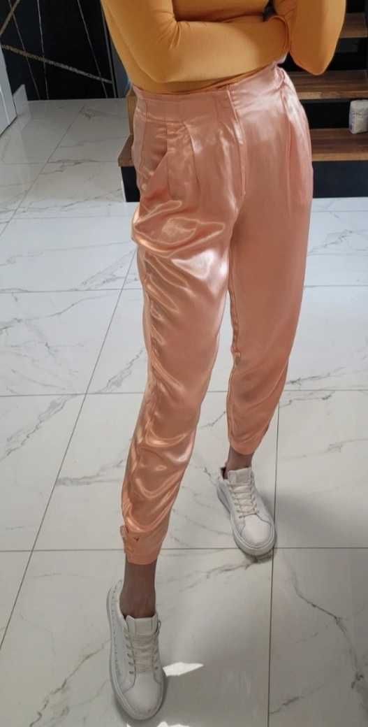 Morelowe spodnie Zara XS