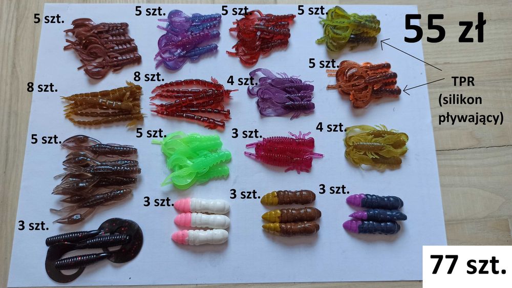 Zestaw przynęt gumowych - Supercontinent Raczki, larwy, pupa
