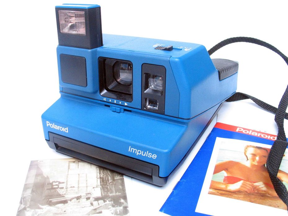 Niebieski Polaroid Impulse CL na film typu 600 SPRAWNY Blue Edition