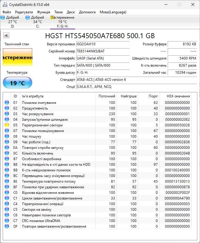 HDD 2.5" 500G Toshiba, HGST, Western Digital