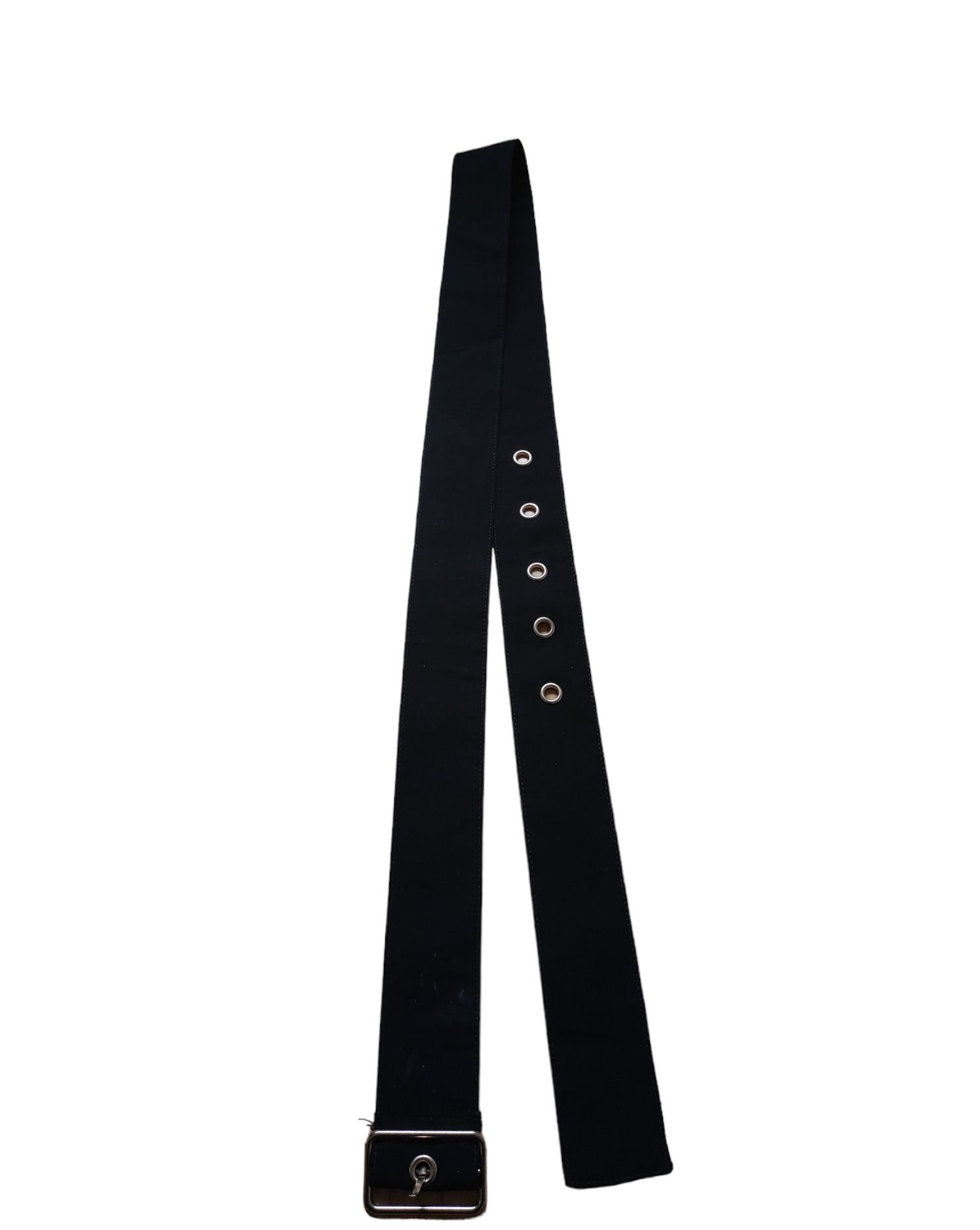 Sinsay czarny materiałowy pasek do spodni ze złotą klamrą 115 cm