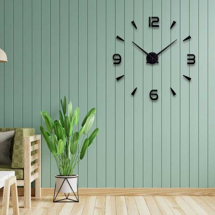 ZEGAR ŚCIENNY 3D NAKLEJANY DIY Duży 70-130CM Nowoczesny Rzymski Ściane