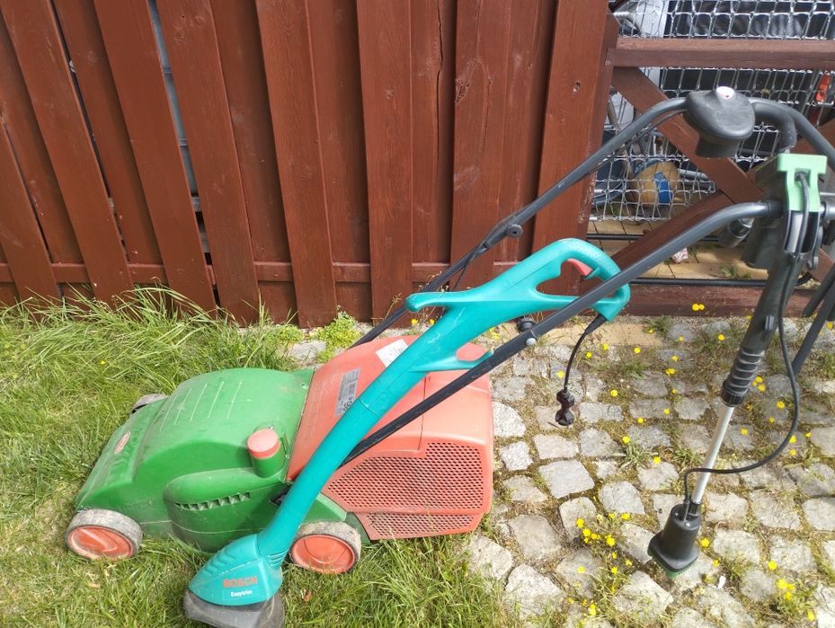 Kosiarka elektryczna z podkaszarką Bosch.