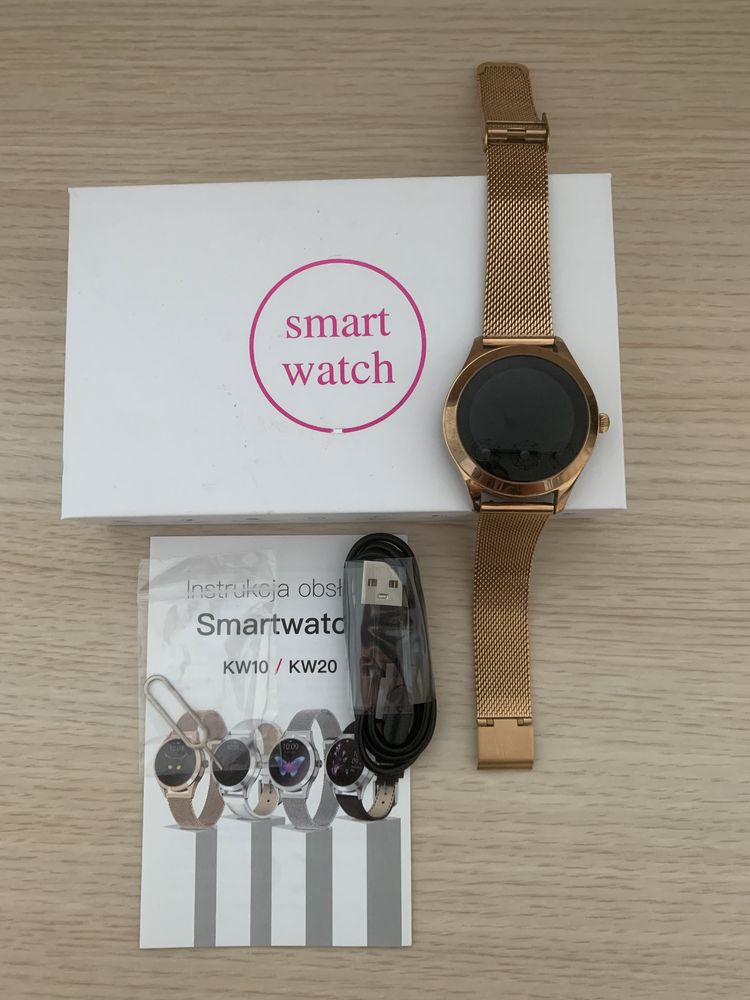 Smartwatch kw 10 złota bransoleta 2 w cenie 1