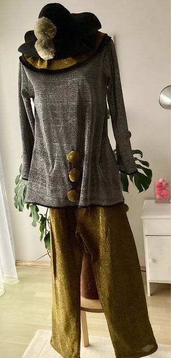 Strój karnawałowy Pierrot metalizowany