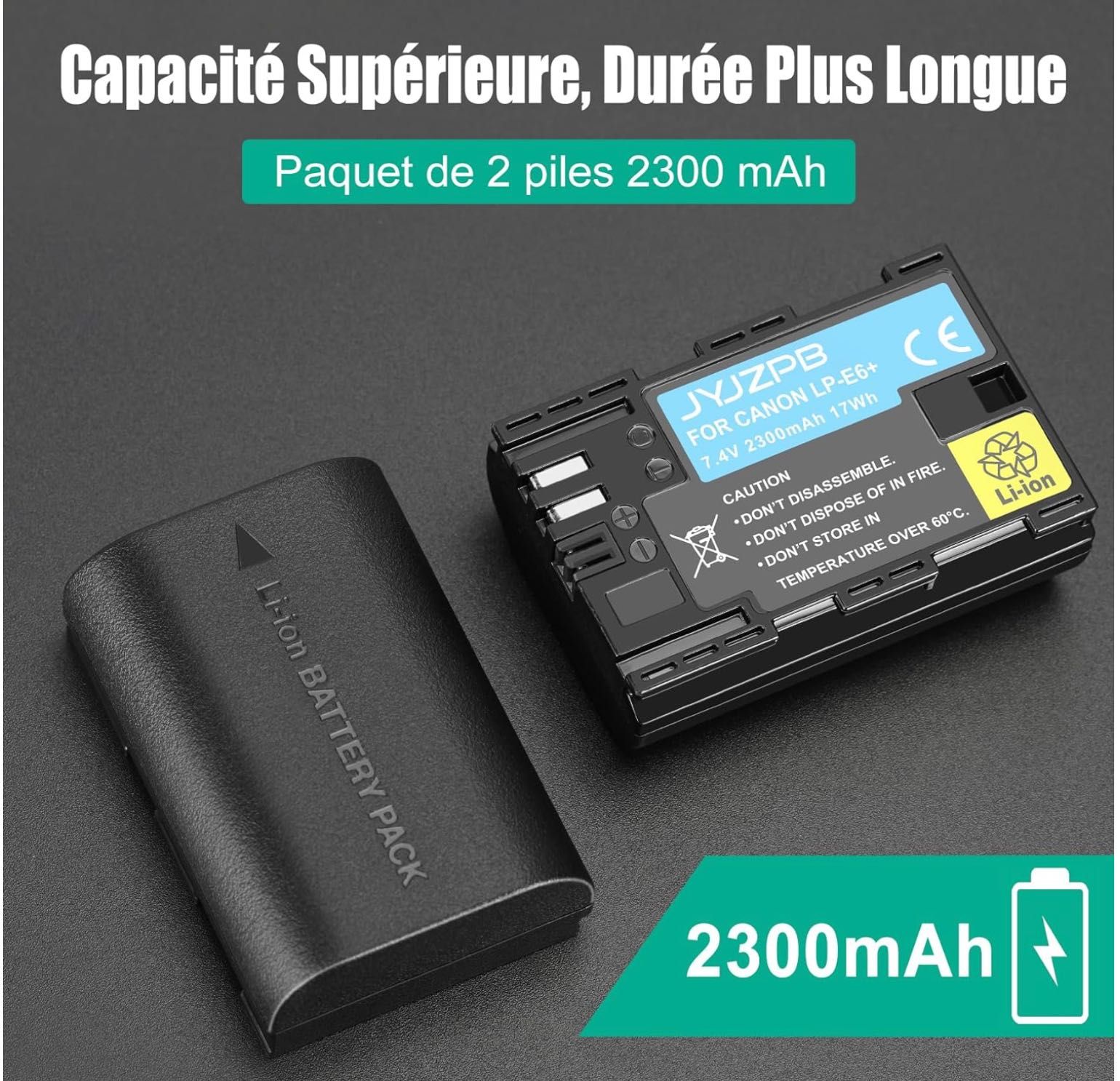 Carregador bateria JYJZPBLP-E6NH 2300mAh Carregador Multifunctional