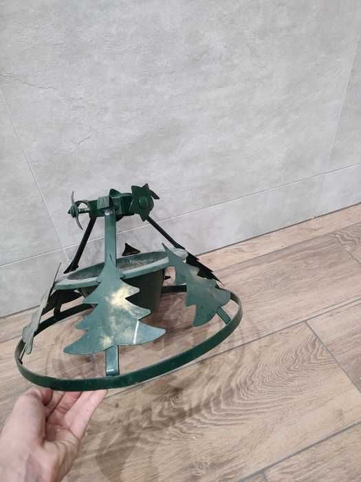 Starodawny Metalowy stojak pod na choinkę zielony retro vintage prl