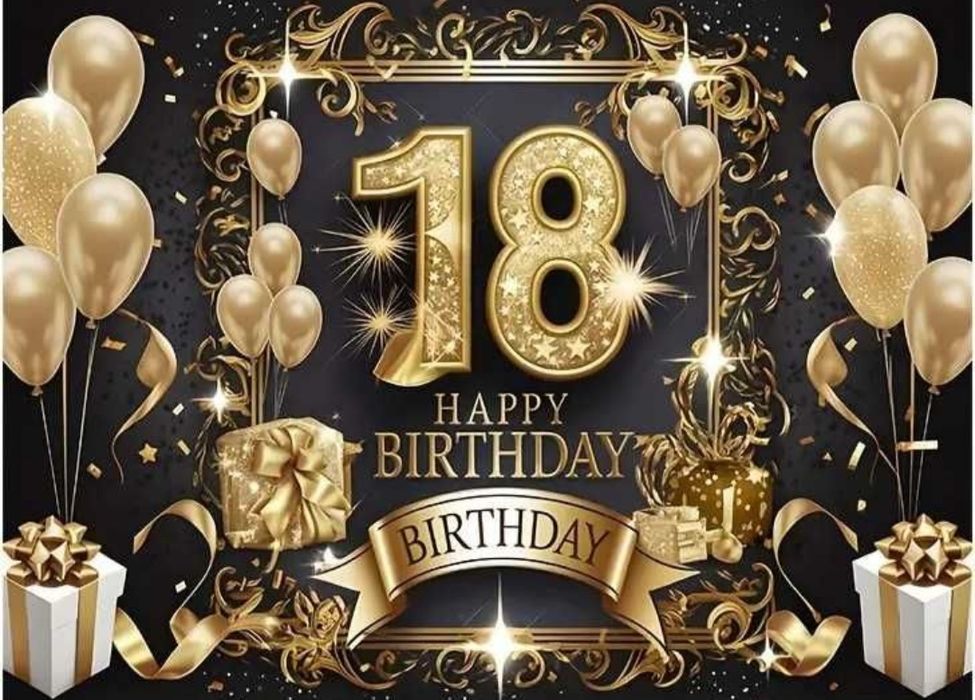 Baner Ścianka 230cm x 180cm 18ste Urodziny