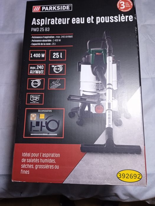 Aspirador pó e água parkside 25l