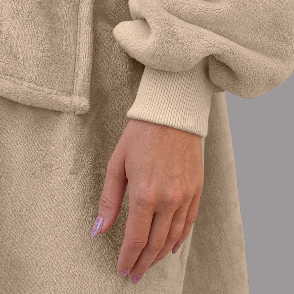 Nowy sweter / koc / bluza / kaptur / oversize / beżowy !2243!