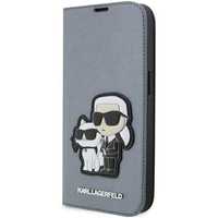 Etui Karl Lagerfeld do iPhone 14 Pro 6.1" Srebrna/Silver Saffiano