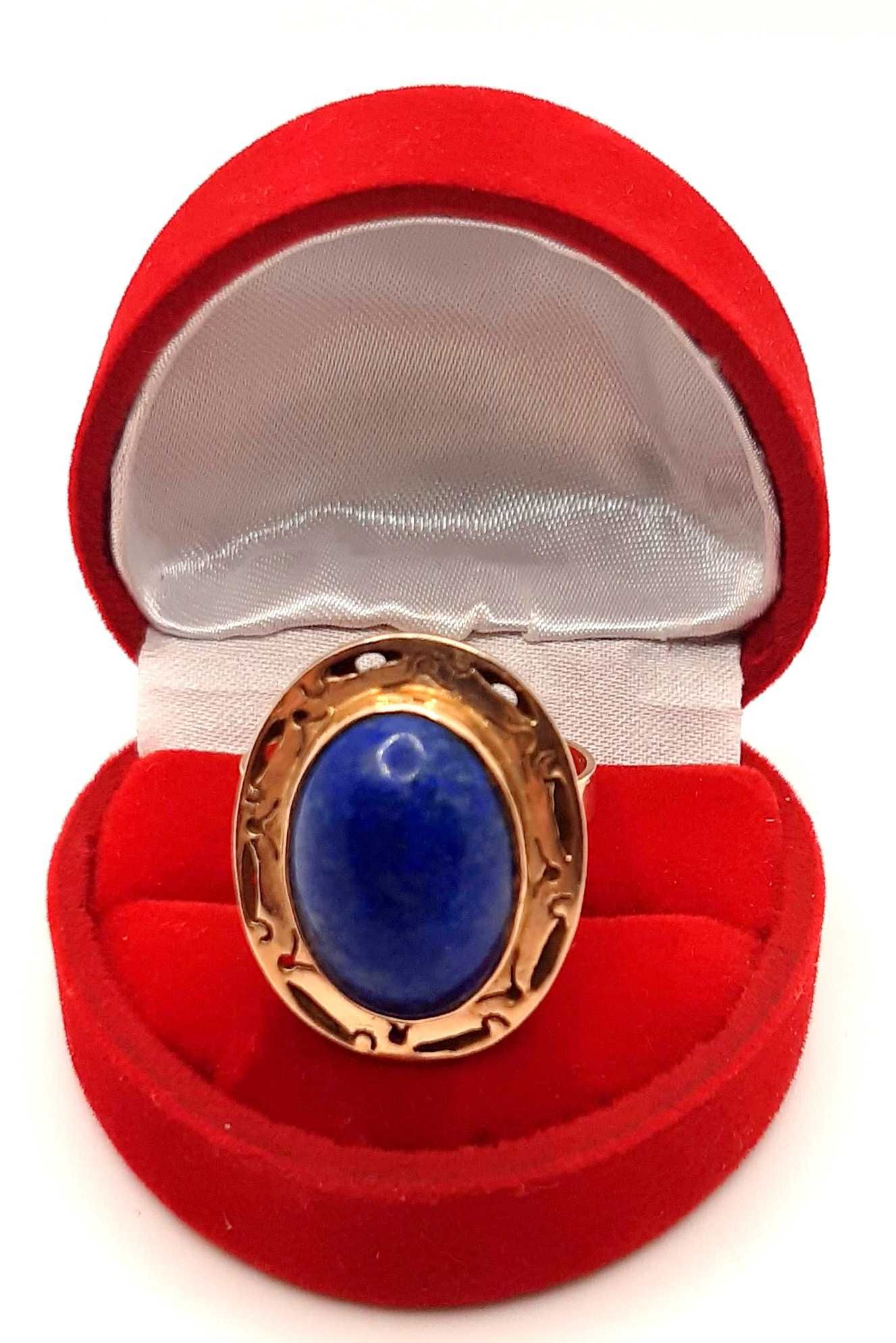 Złoty pierścionek Lapis Lazuri PR.585 W:7,22gr R.24 InterSKLEP