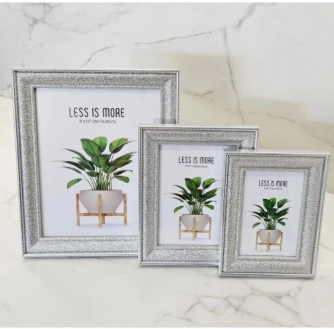 Ramka na zdjęcie srebrna brokatowa Glamour  10x15 YL - 117