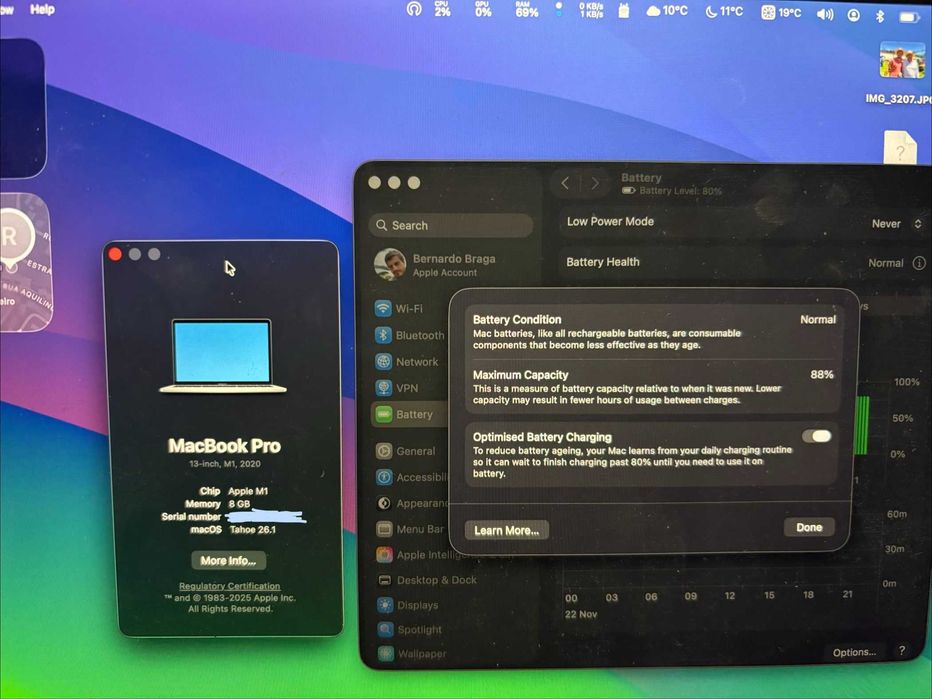 MacBook Pro 13.3 Touch Bar | SSD 256GB | 8GB RAM | Apple M1 | Prateado