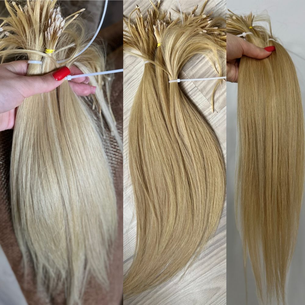Натуральные волосы для наращивание премиум славянка Блонд