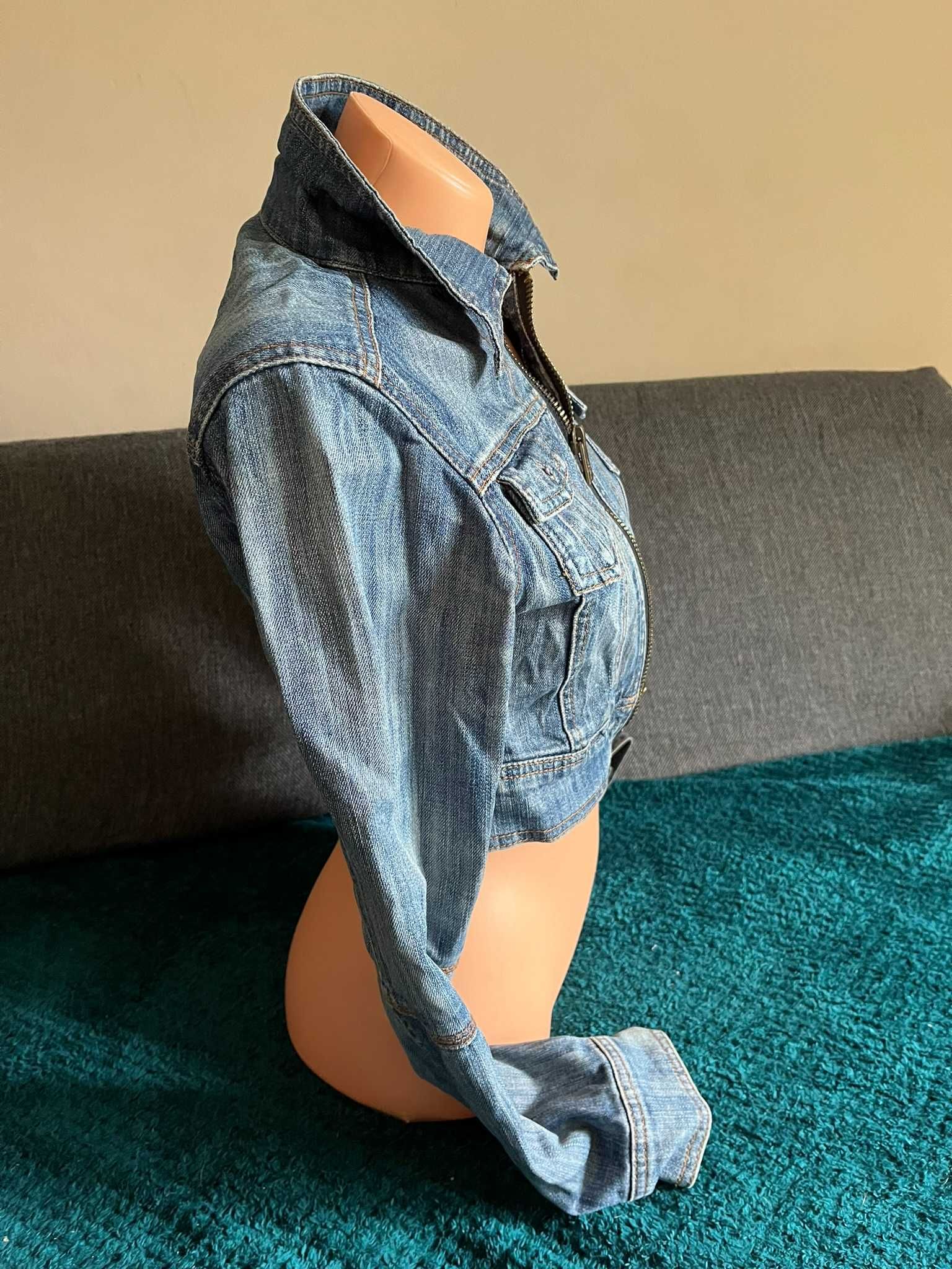 Kurtka damska jeansowa krotka True Denim L elegancka