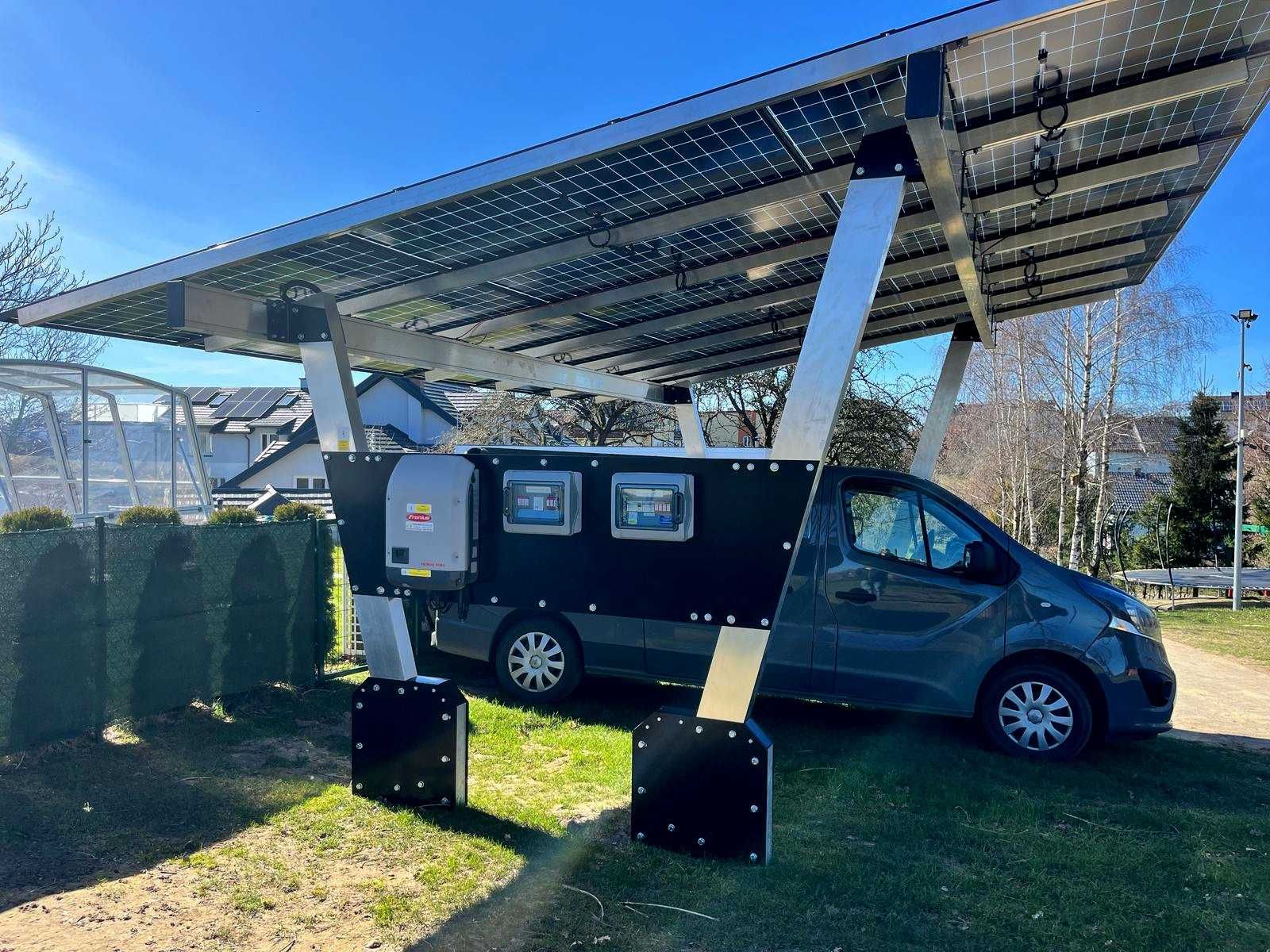 Carport Premium kafarowany/wbijany, 9 kWp