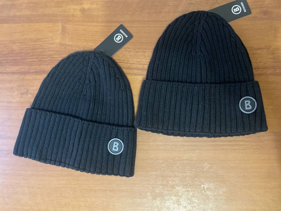 BOGNER Черная вязаная шапка с логотипом