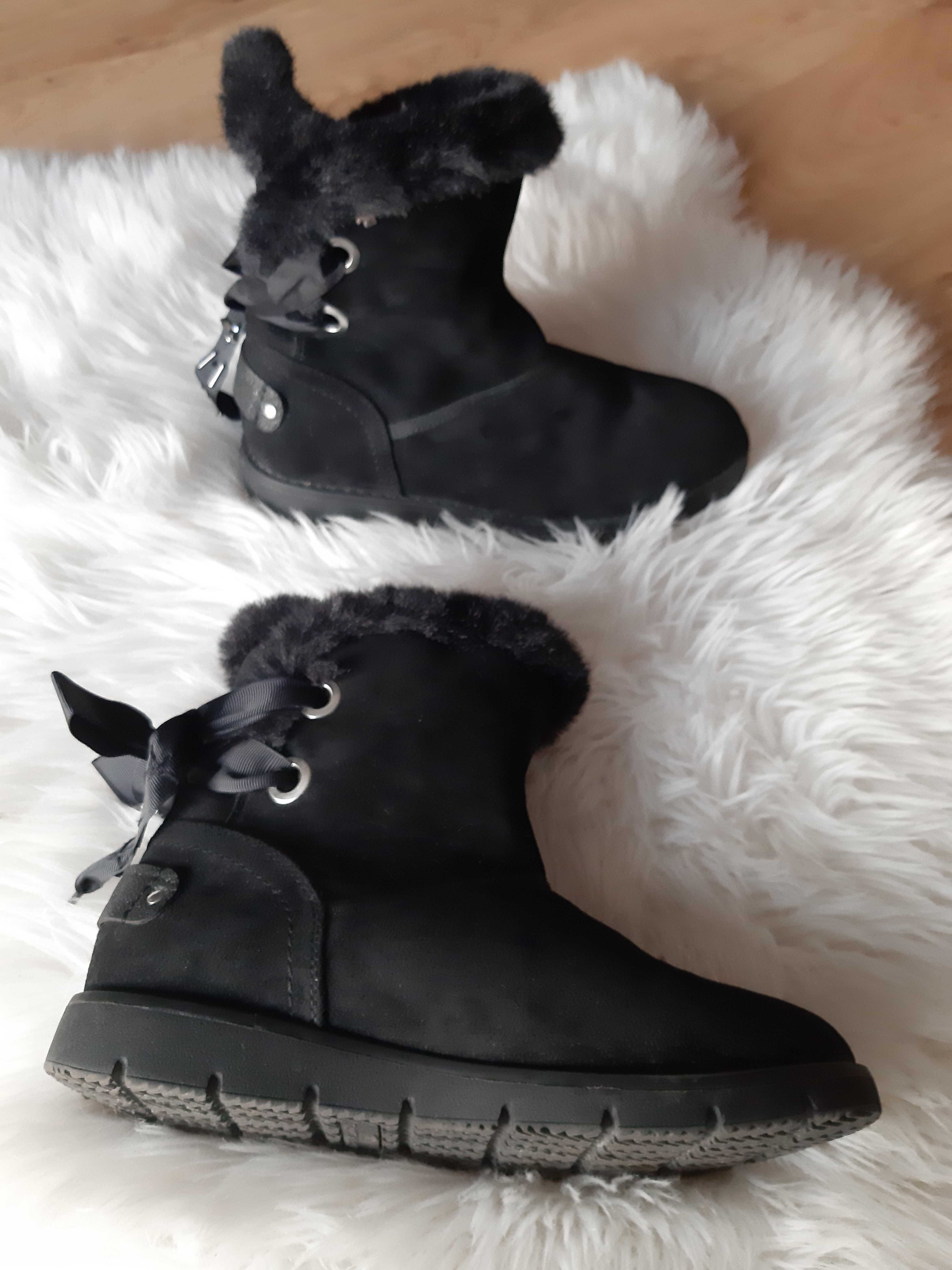 buty na jesień zimę z czarnym futerkiem
