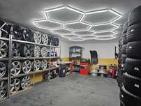 Lampa LED HEXAGON do garażu plastry miodu 242 x 168 cm 6500K
