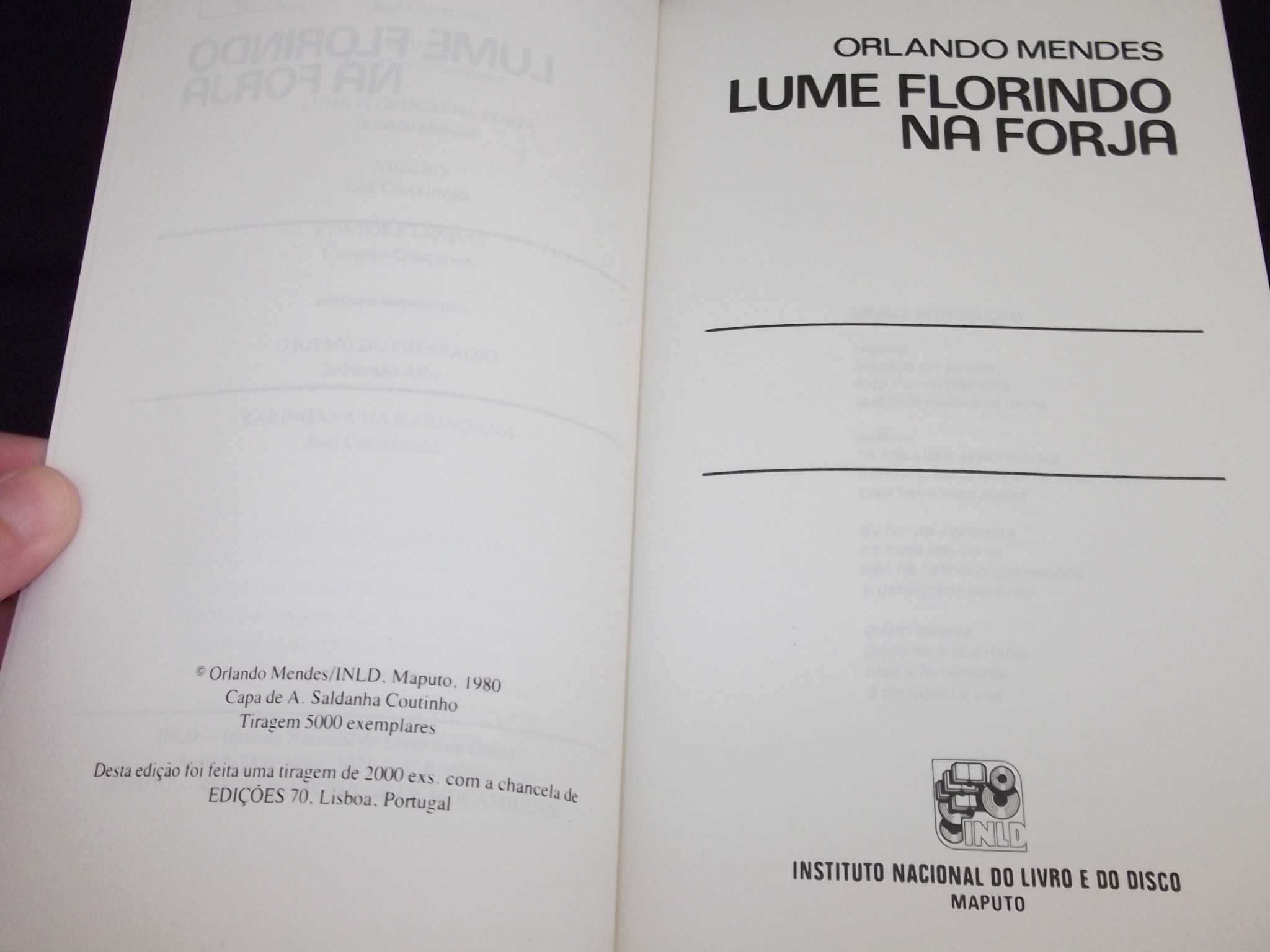 Livro Lume Florindo na Forja Orlando Mendes Autores moçambicanos