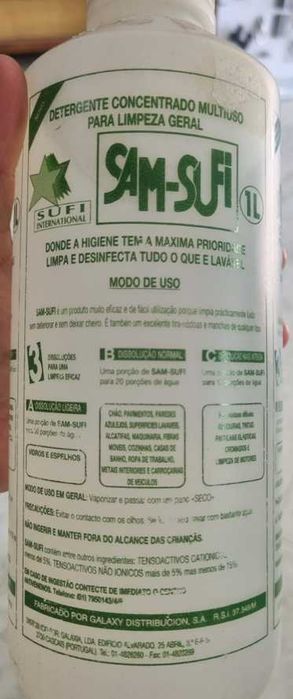 Detergente concentrado multiusos para limpeza geral 1l