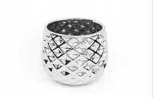 Doniczka ceramiczna srebrna Glamour 16x13cm