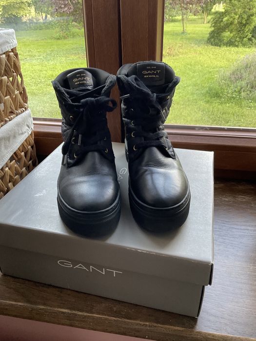 Botki Gant Vanna Wiązane Skóra Naturalna Pikowane 37