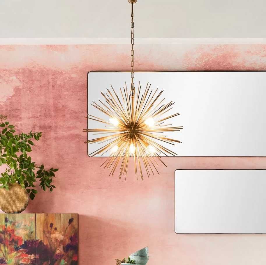 Lampa mosiężna wisząca KARE Beam Brass żyrandol dekoracyjny mosiądz