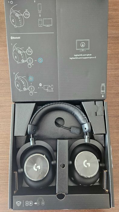 Słuchawki Logitech Pro X2 Lightspeed czarne - prawie nowe, komplet