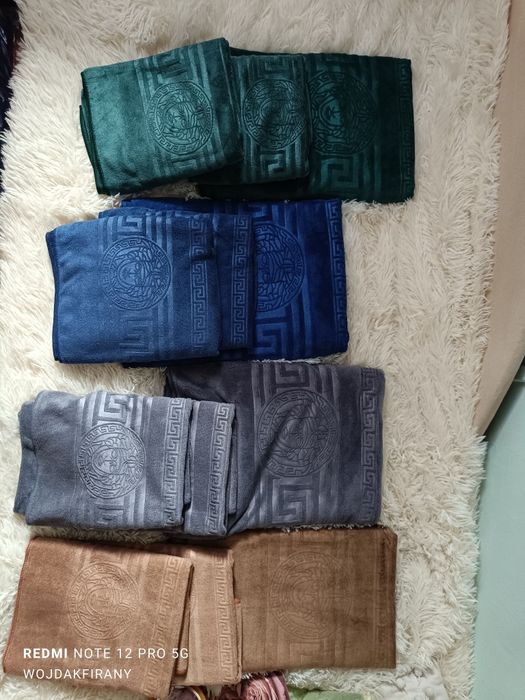 Nowe ręczniki mikrofibry komplet 2sztuki grecki wzór Versace