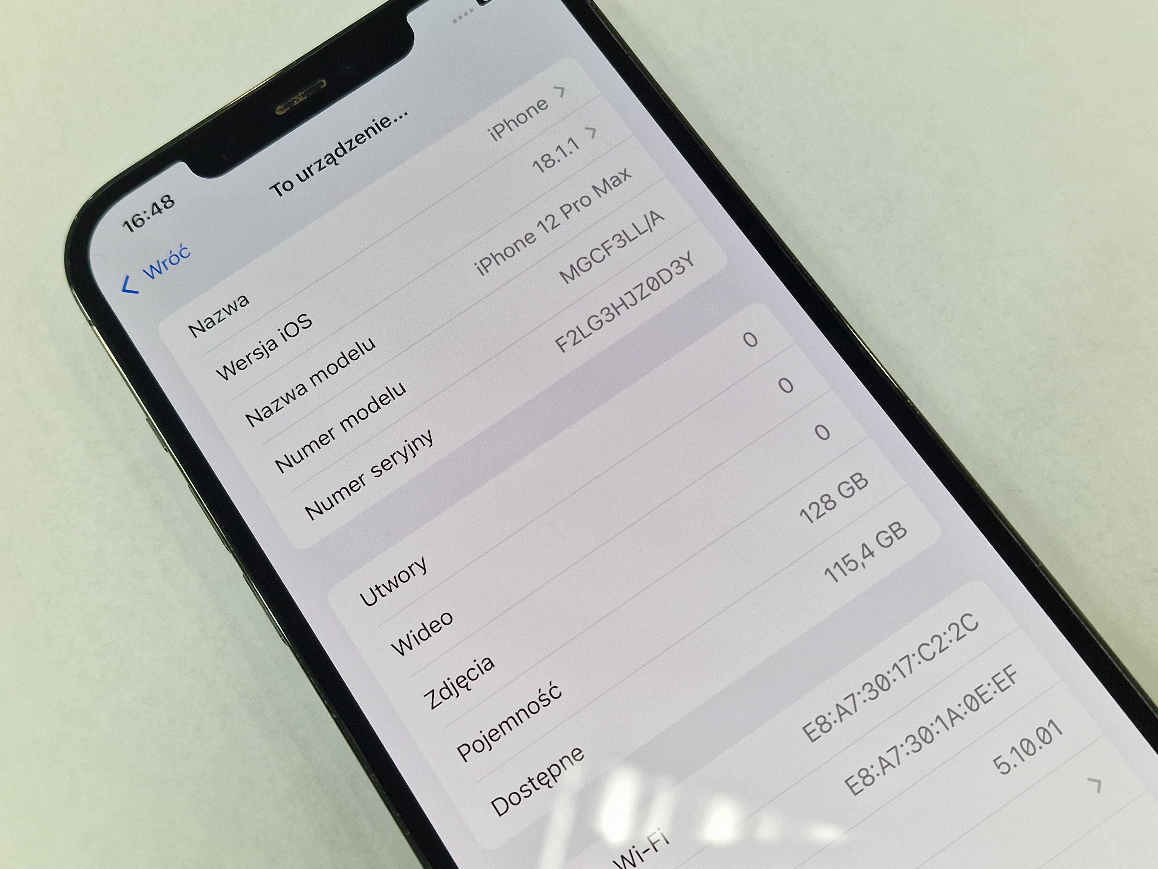 Iphone 12 PRO MAX 128GB/ Graphite/ BAT 90%/ Grade A/ Gwarancja + ładow