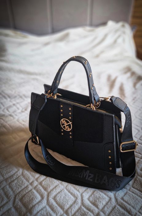 Torebka czarna shopperka a5 złote diety zdobienia Varlesca chicaca