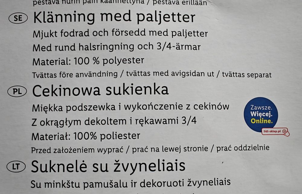 Sukienka cekinowa rozmiar M