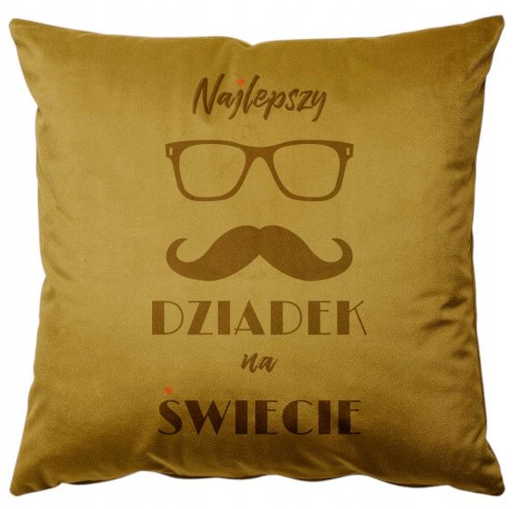 Poszewka welurowa + poduszka Prezent Najlepszy Dziadek na Świecie