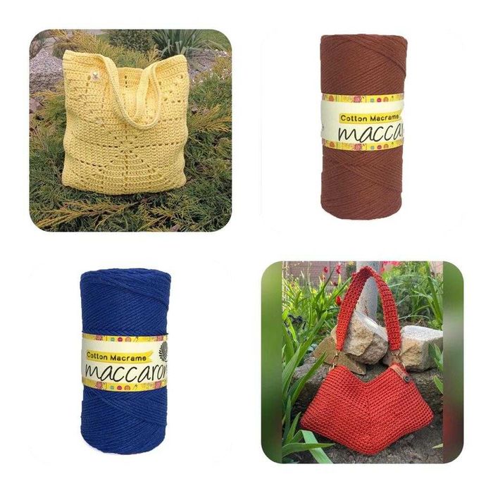 Пряжа для вязання Еко бавовняний шнур Cotton Macrame Maccaroni 2,5 мм