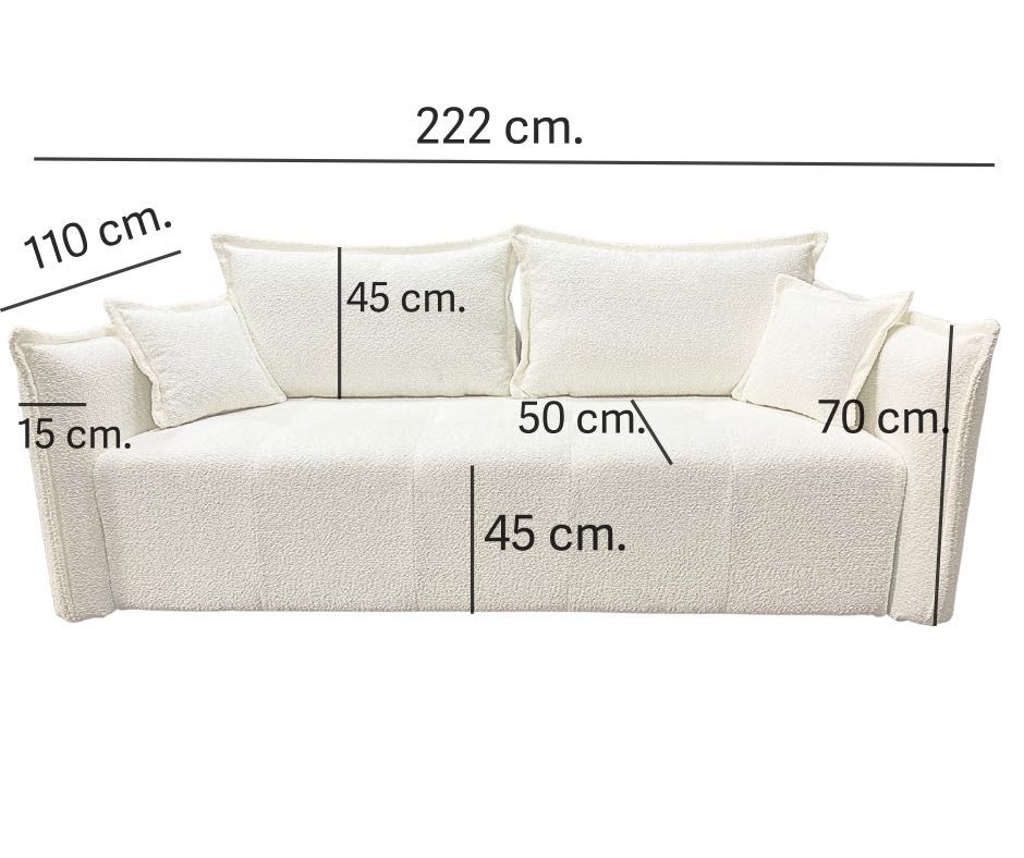 Kanapa Luna 3 osobowa z funkcją spania sofa wersalka łóżko amerykanka
