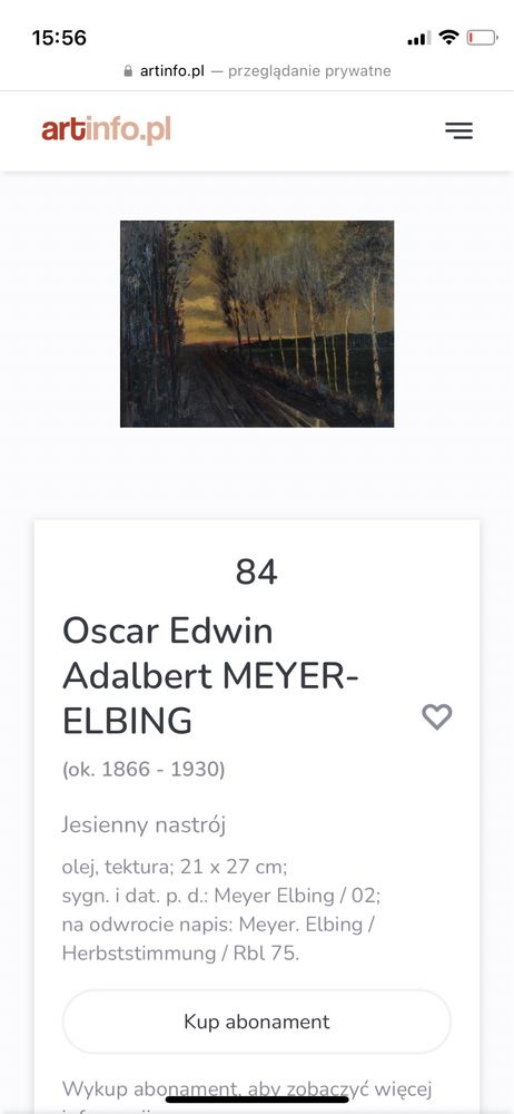 Oscar Edwin Adalbert  MEYER-ELBING - Jesienny nastrój
