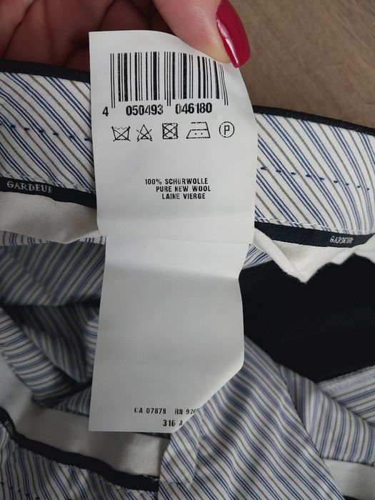 Wełniane spodnie garniturowe Gardeur Pure New wool Rozmiar 52 Grafit