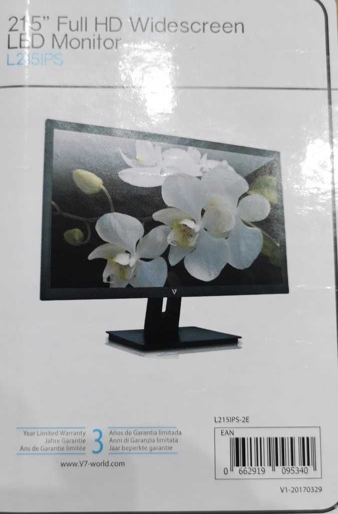 Monitor V7 czarny 21,5  Monitor  LED