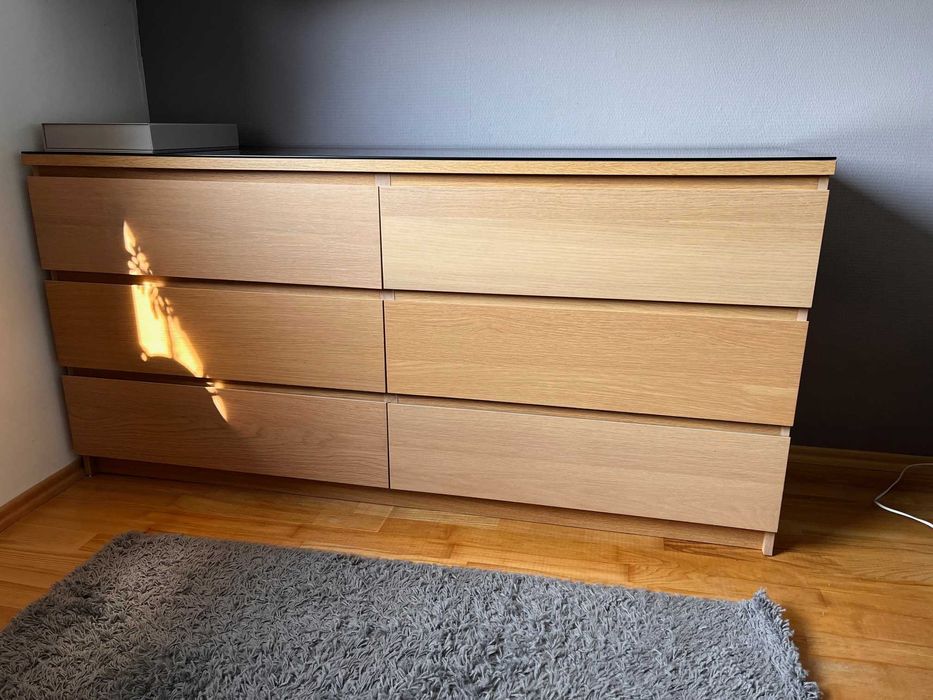 MALM KOMODA IKEA 6 szuflad jasny dąb