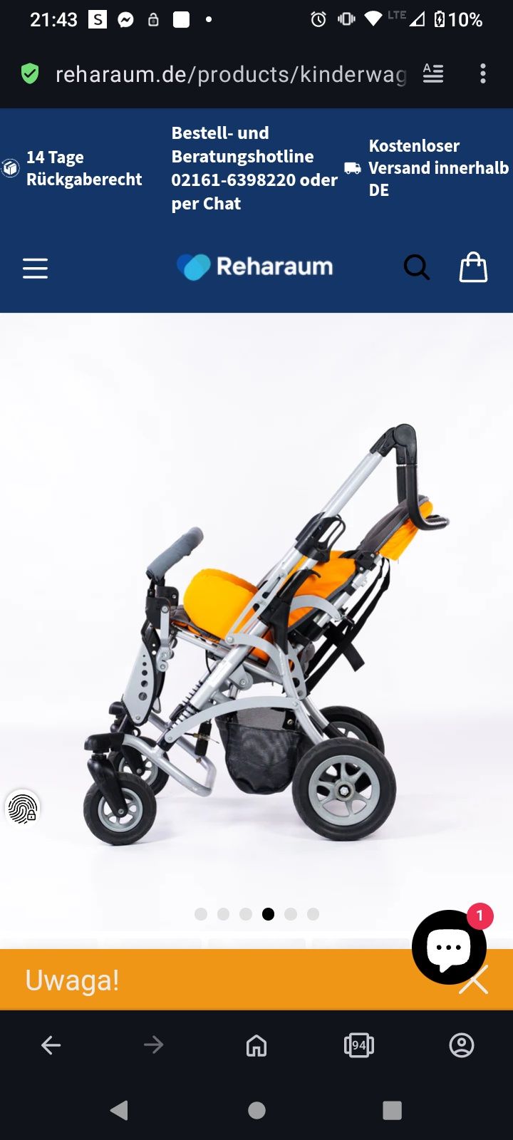 Wózek dla dziecka niepełnosprawnego rozmiar od 2 -12 lat