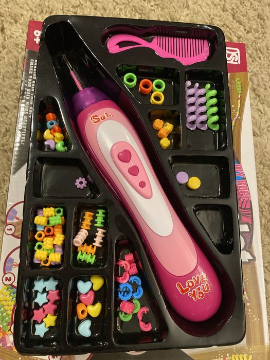 Jogo brinquedo missangas cabelo crianças