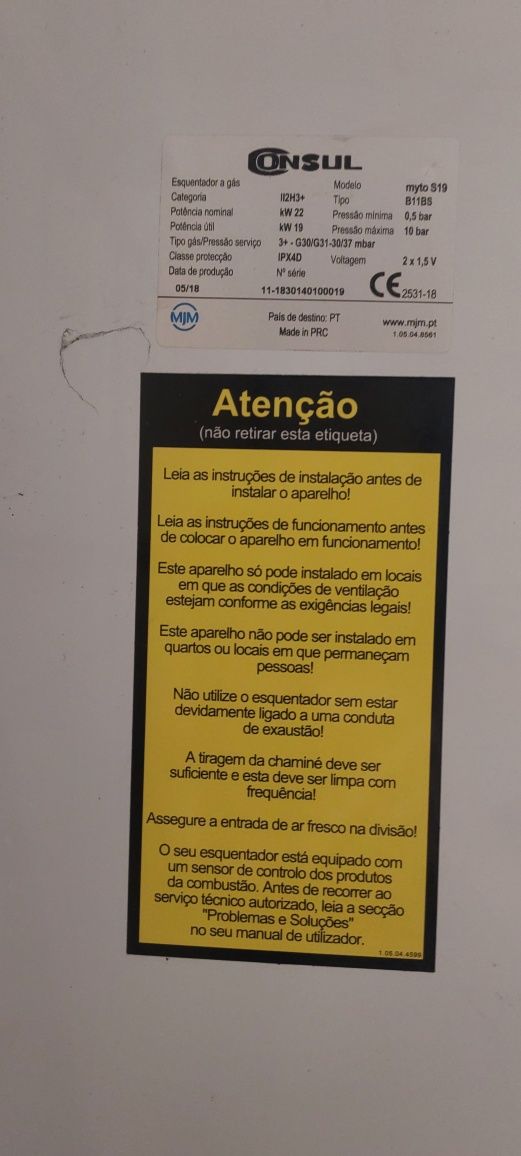 Esquentador, com pouco uso