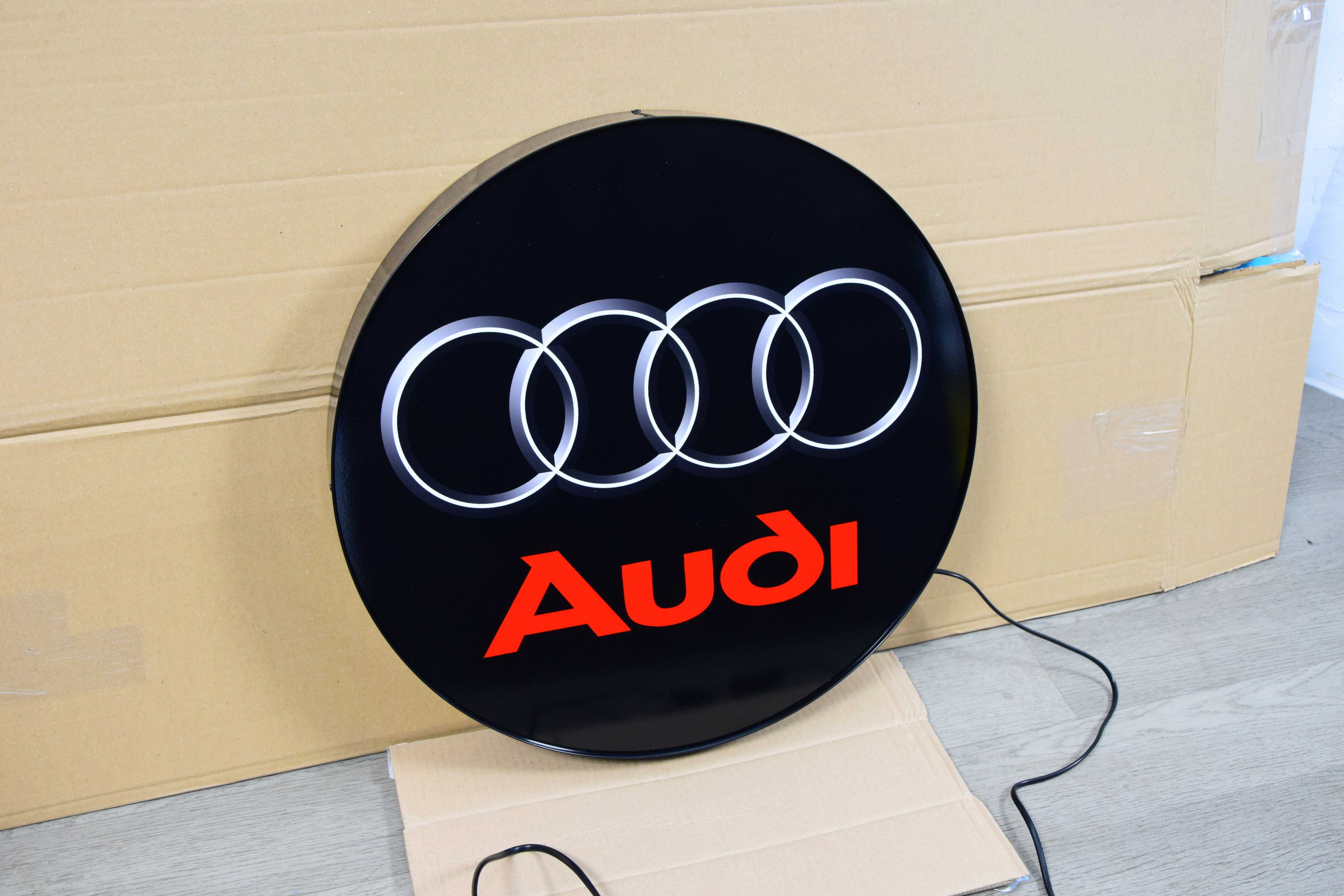 Neon AUDI, Logo LED 3D, Znaczek, Emblemat, Reklama, Baner do serwisu