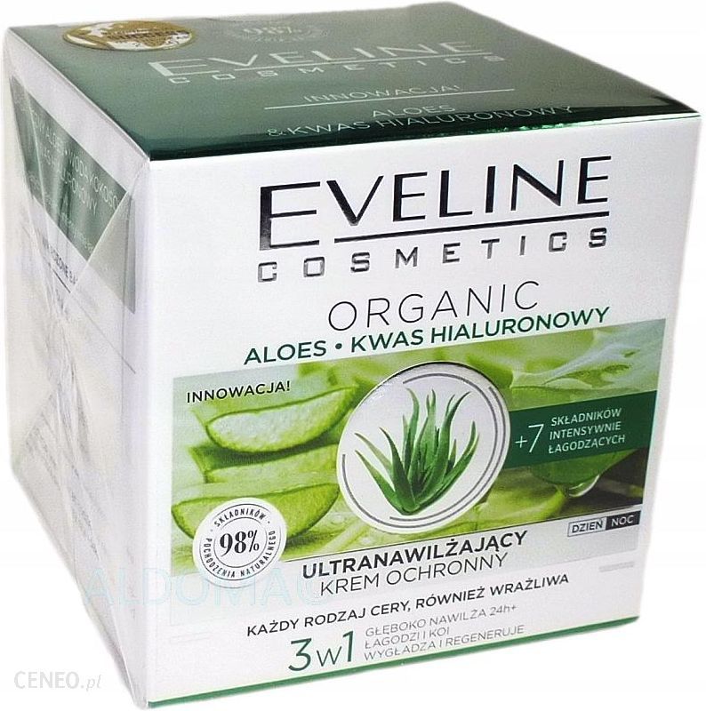 2 NOWE Eveline Cosmetics Organic Krem Ochronny Aloes 50ml