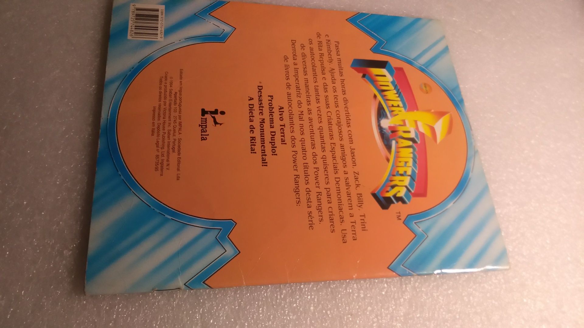 Raro livro de autocolantes Power Rangers 1994