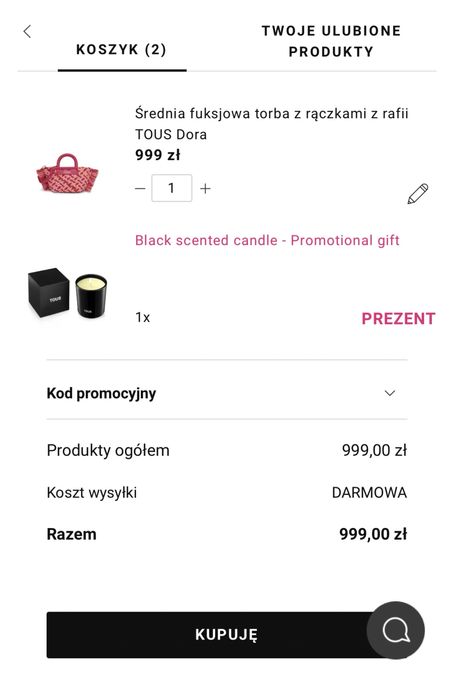 Fuksjowa torba z rączkami z rafii Tous Dora Różowa torebka