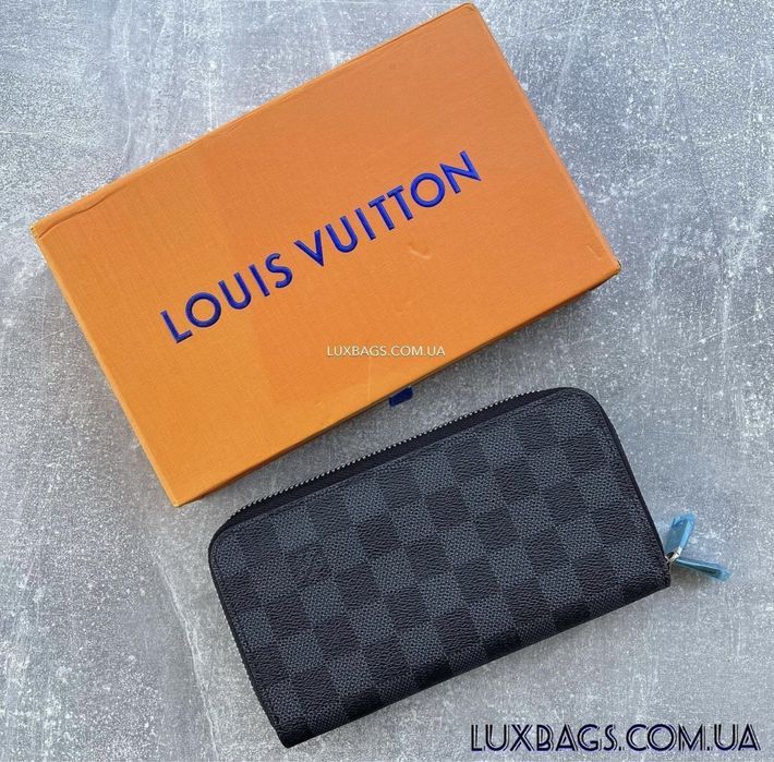 Мужской кошелек Louis Vuitton на две молнии гаманець чоловічий