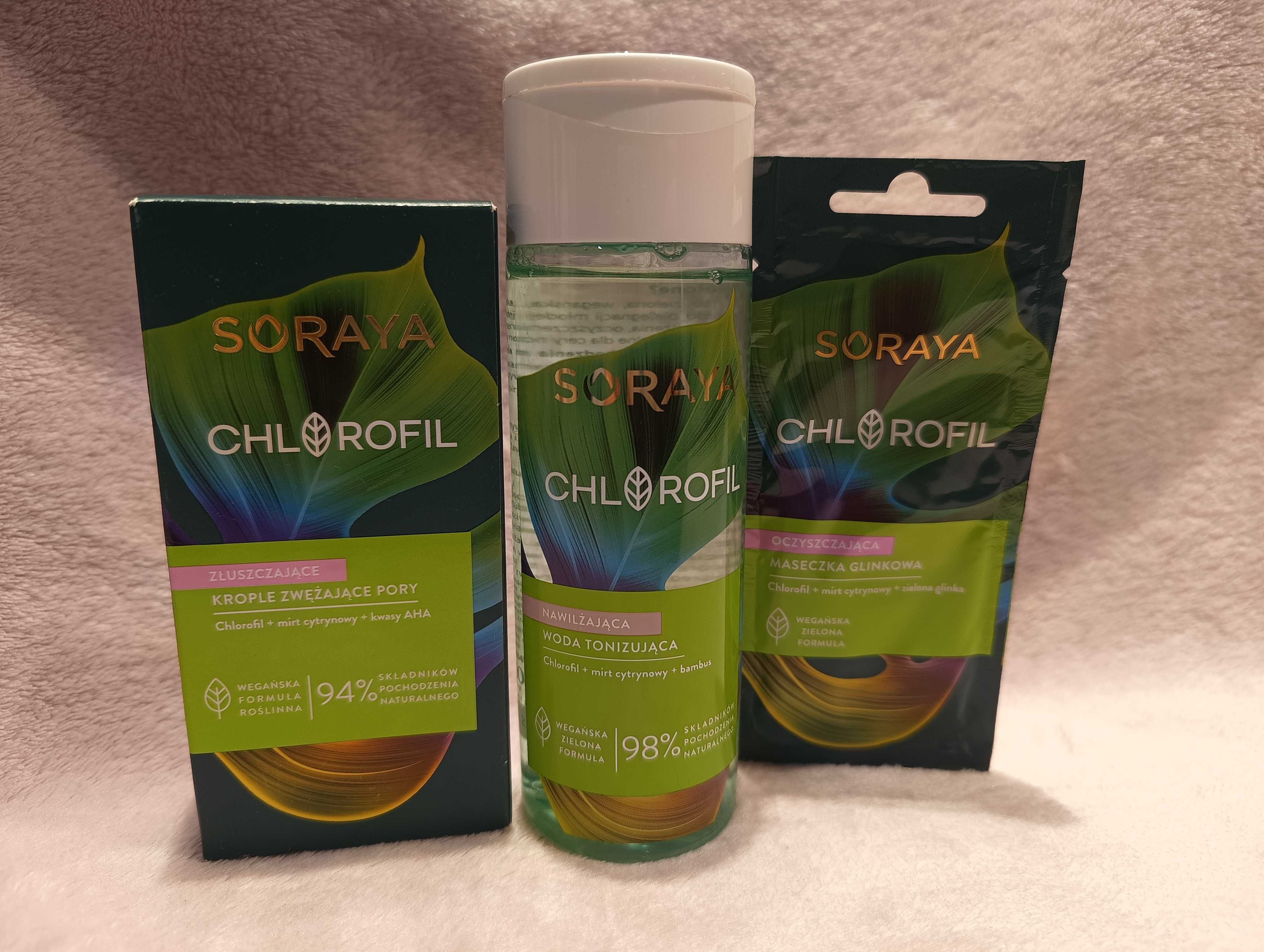 Zestaw Soraya Chlorofil Krople,Woda Tonizująca ,Maseczka Oczyszczająca